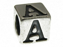 Load image into Gallery viewer, 7mm Sterling Silver Letter Bead Alphabet Block A