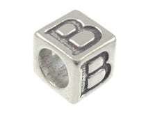 Load image into Gallery viewer, 7mm Sterling Silver Greek Letter Bead or Alphabet Block Beta