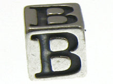 Load image into Gallery viewer, 7mm Sterling Silver Letter Bead Alphabet Block B