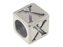 Load image into Gallery viewer, 7mm Sterling Silver Greek Letter Bead or Alphabet Block Chi