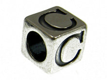 Load image into Gallery viewer, 7mm Sterling Silver Letter Bead Alphabet Block C