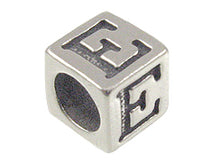 Load image into Gallery viewer, 7mm Sterling Silver Greek Letter Bead or Alphabet Block Epsilon