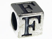 Load image into Gallery viewer, 7mm Sterling Silver Letter Bead Alphabet Block F
