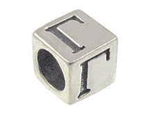 Load image into Gallery viewer, 7mm Sterling Silver Greek Letter Bead or Alphabet Block Gamma