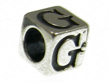 Load image into Gallery viewer, 7mm Sterling Silver Letter Bead Alphabet Block G