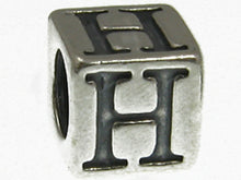 Load image into Gallery viewer, 7mm Sterling Silver Letter Bead Alphabet Block H