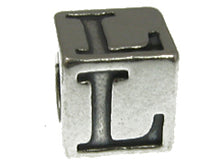 Load image into Gallery viewer, 7mm Sterling Silver Letter Bead Alphabet Block L
