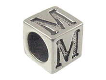 Load image into Gallery viewer, 7mm Sterling Silver Greek Letter Bead or Alphabet Block Mu