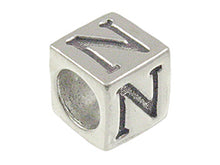 Load image into Gallery viewer, 7mm Sterling Silver Greek Letter Bead or Alphabet Block Nu