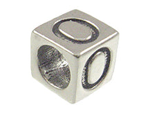 Load image into Gallery viewer, 7mm Sterling Silver Greek Letter Bead or Alphabet Block Omnicron