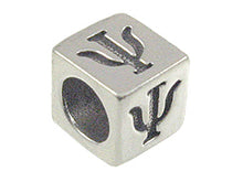 Load image into Gallery viewer, 7mm Sterling Silver Greek Letter Bead or Alphabet Block Psi