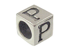Load image into Gallery viewer, 7mm Sterling Silver Greek Letter Bead or Alphabet Block Rho