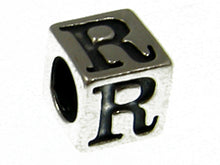 Load image into Gallery viewer, 7mm Sterling Silver Letter Bead Alphabet Block R
