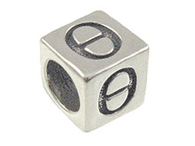 Load image into Gallery viewer, 7mm Sterling Silver Greek Letter Bead or Alphabet Block Theta