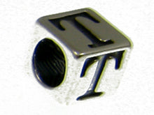 Load image into Gallery viewer, 7mm Sterling Silver Letter Bead Alphabet Block T