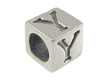 Load image into Gallery viewer, 7mm Sterling Silver Greek Letter Bead or Alphabet Block Upsilon
