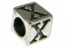 Load image into Gallery viewer, 7mm Sterling Silver Letter Bead Alphabet Block X