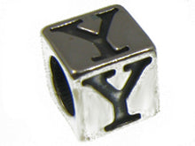 Load image into Gallery viewer, 7mm Sterling Silver Letter Bead Alphabet Block Y
