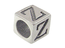 Load image into Gallery viewer, 7mm Sterling Silver Greek Letter Bead or Alphabet Block Zeta