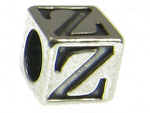 Load image into Gallery viewer, 7mm Sterling Silver Letter Bead Alphabet Block Z