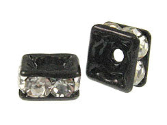 Crystal 4mm Black Plated - Squaredelles Swarovski