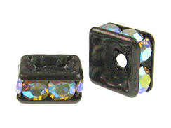 Crystal AB 8mm Black Plated - Squaredelles Swarovski
