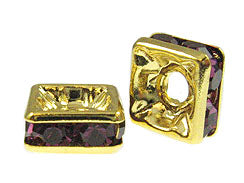 Amethyst 8mm Gold Plated - Squaredelles Swarovski