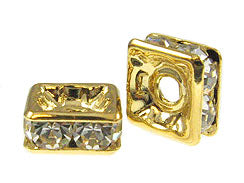 Crystal 8mm Gold Plated - Squaredelles Swarovski