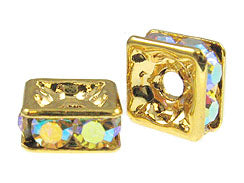 Crystal AB 8mm Gold Plated - Squaredelles Swarovski