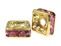Rose  6mm Gold Plated - Squaredelles Swarovski