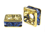 Sapphire 6mm Gold Plated - Squaredelles Swarovski