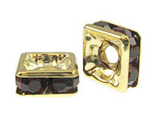 Load image into Gallery viewer, Siam 6mm Gold Plated - Squaredelles Swarovski