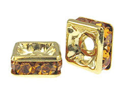 Topaz 4mm Gold Plated - Squaredelles Swarovski