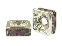 Amethyst 8mm Silver Plated - Squaredelles Swarovski
