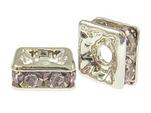 Load image into Gallery viewer, Light Amethyst 8mm Silver Plated - Squaredelles Swarovski