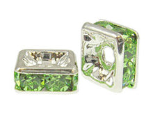 Load image into Gallery viewer, Peridot 4mm Silver Plated - Squaredelles Swarovski
