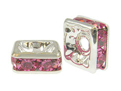Rose 4mm Silver Plated - Squaredelles Swarovski