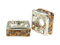 TOPAZ 8mm Silver Plated - Squaredelles Swarovski