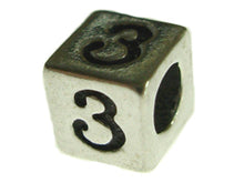 Load image into Gallery viewer, 4.8mm Sterling Silver Number 3