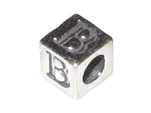 Load image into Gallery viewer, 4.8mm Sterling Silver Letter Bead B