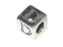 Load image into Gallery viewer, 4.8mm Sterling Silver Letter Bead D