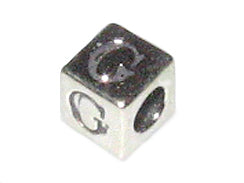 4.8mm Sterling Silver Letter Bead G