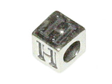 Load image into Gallery viewer, 4.8mm Sterling Silver Letter Bead H