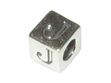 Load image into Gallery viewer, 4.8mm Sterling Silver Letter Bead J