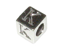 Load image into Gallery viewer, 4.8mm Sterling Silver Letter Bead K