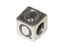 Load image into Gallery viewer, 4.8mm Sterling Silver Letter Bead Q