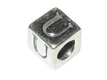 Load image into Gallery viewer, 4.8mm Sterling Silver Letter Bead U