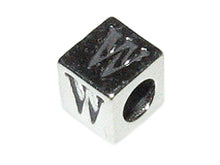 Load image into Gallery viewer, 4.8mm Sterling Silver Letter Bead W