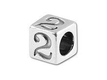 Load image into Gallery viewer, 5.5mm Sterling Silver Number 2