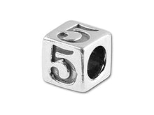 Load image into Gallery viewer, 5.5mm Sterling Silver Number 5